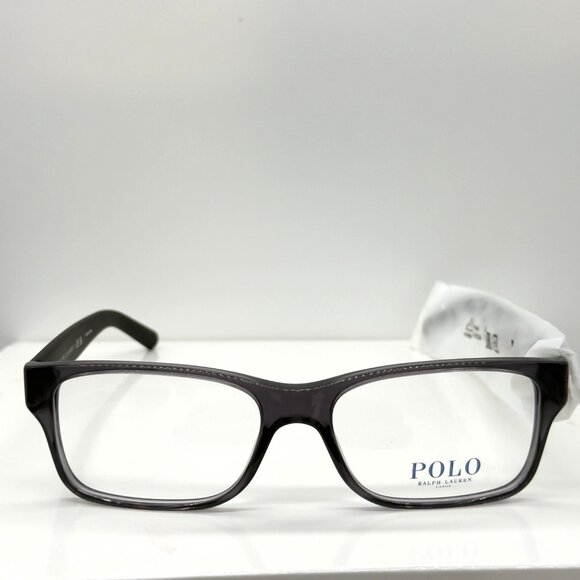 Ralph Lauren Men's Rectangle Eyeglasses PH2117 5407 Shiny Transparent Grey 54 mm - Picture 2 of 10